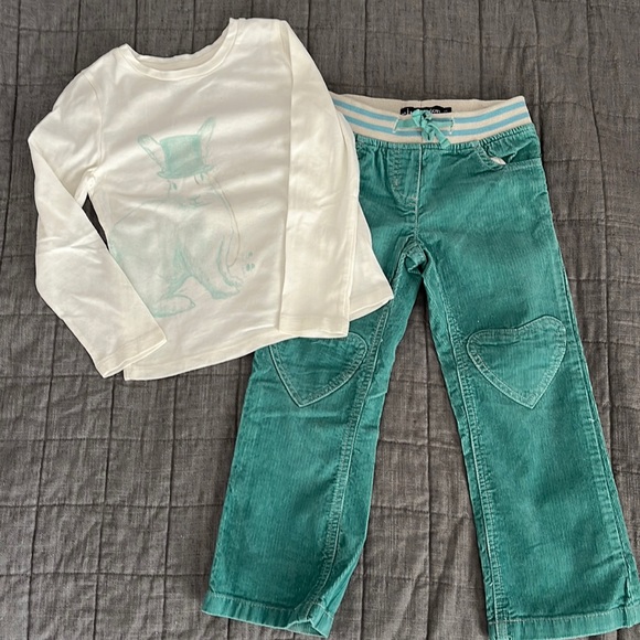 $16 bundle Mini Boden and gap shirt matching set size 5 - Picture 1 of 12